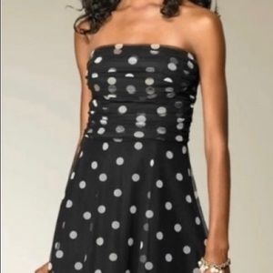 Bcbg strapless polka dot dress